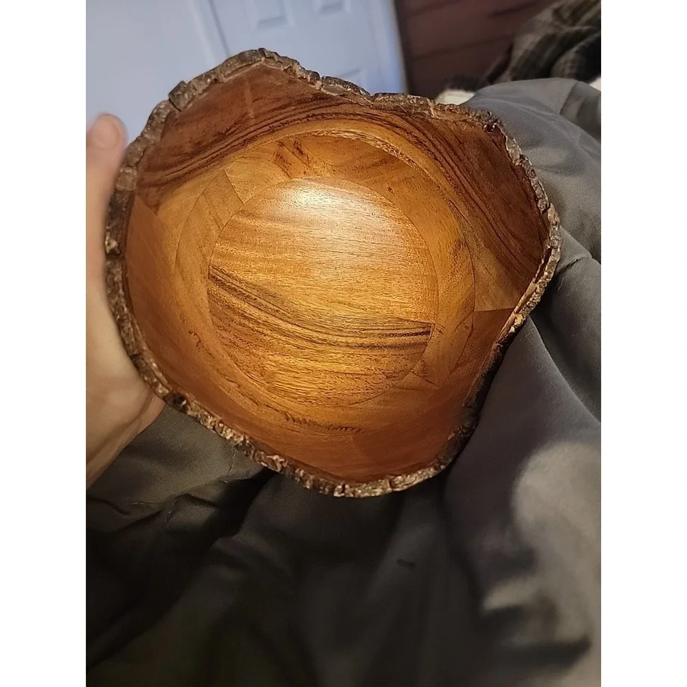 Natural Edge Hand Made Black Walnut Wooden Bowl  7‎ X 4 